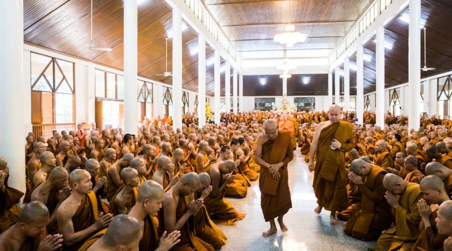 Luang Por Liam amidst his monks